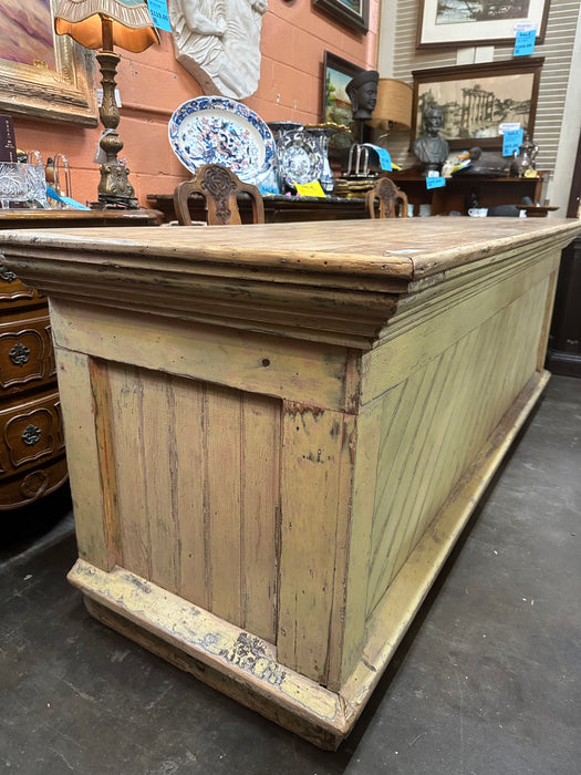 YELLOW PAINTED BEADBOARD STORE COUNTER