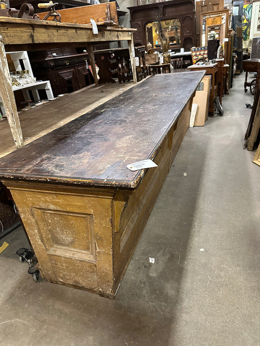 LARGE ORIGINAL FAUX GRAINED  FINISH COUNTER