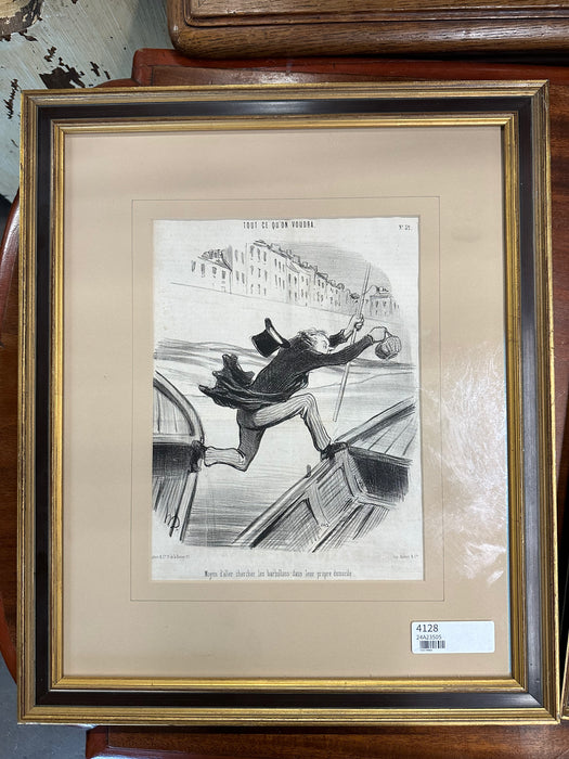 FRENCH ETCHING OF JUMPING SHIP