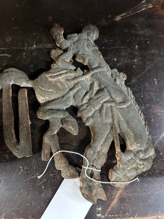CAST IRON BRONCO WALL HANGING