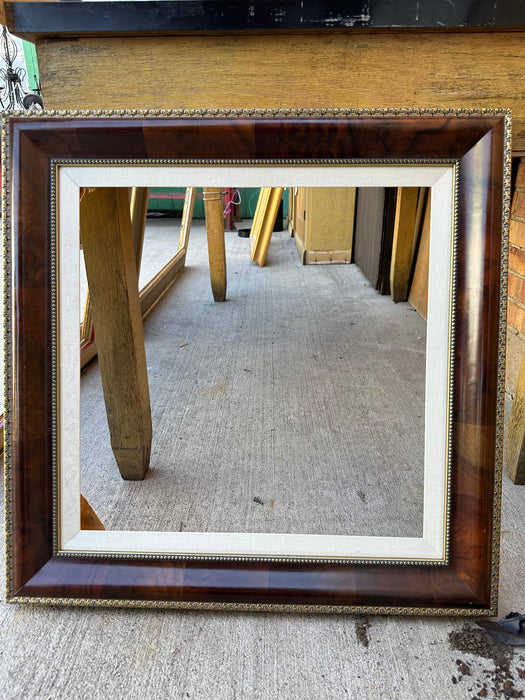 BURLED WOOD FRAME WITH GILT TRIM