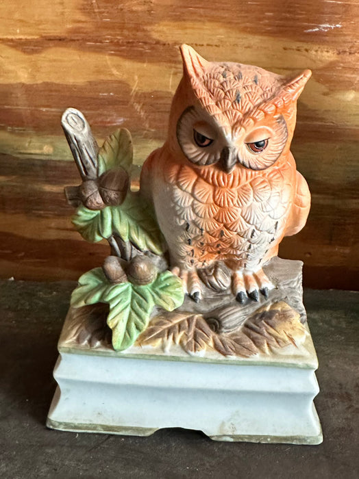 ORANGE OWL MUSICAL BOX AS FOUND
