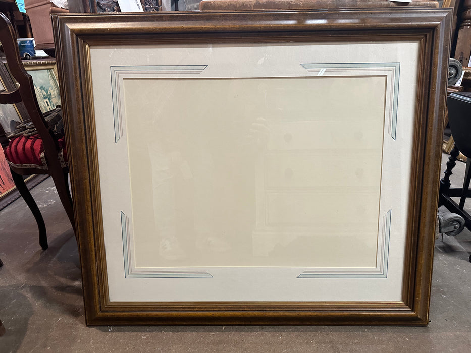 LARGE RUSTIC WOOD FRAME WITH GLASS AND MATTING