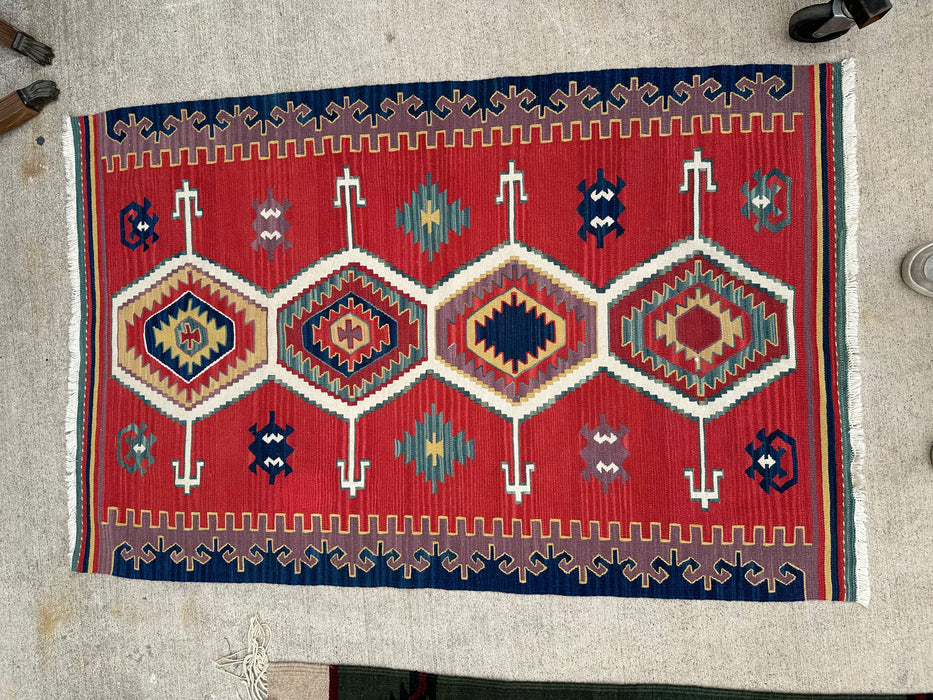 SMALL RED AMERICAN INDIAN RUG