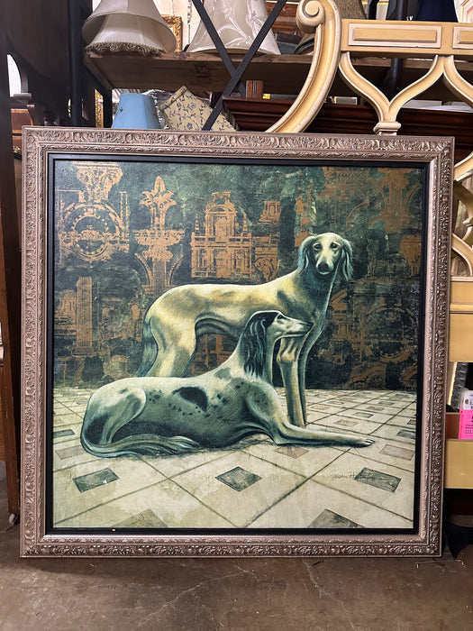 SILVER FRAMED DOG GICLEE