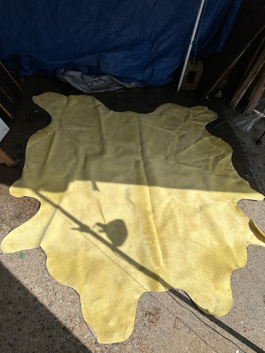 YELLOW COWHIDE RUG