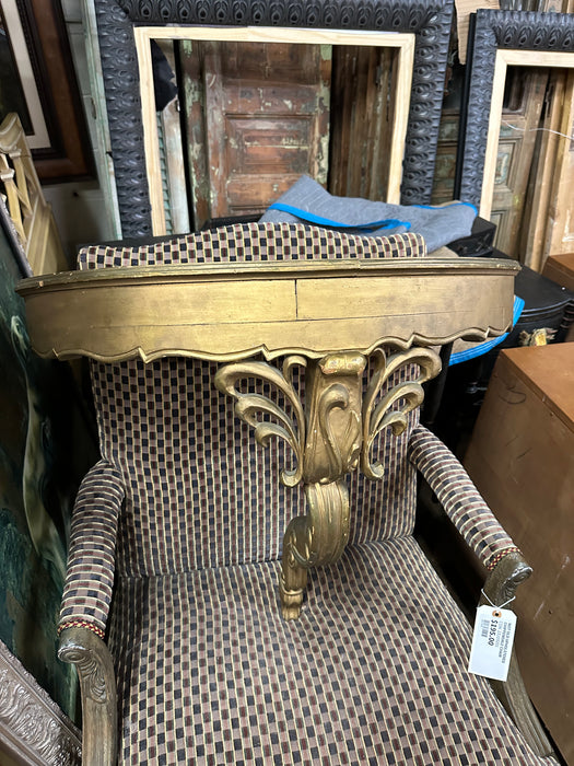 CARVED GILTWOOD MARBLE TOP WALL CONSOLE