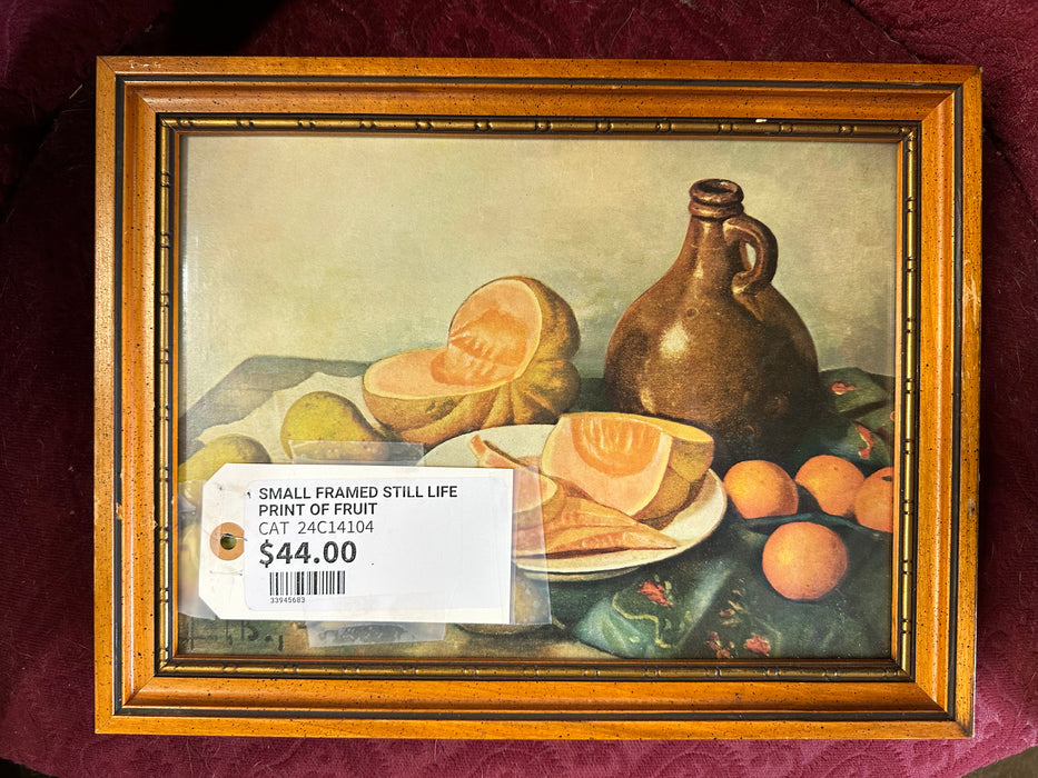 SMALL FRAMED STILL LIFE PRINT OF FRUIT