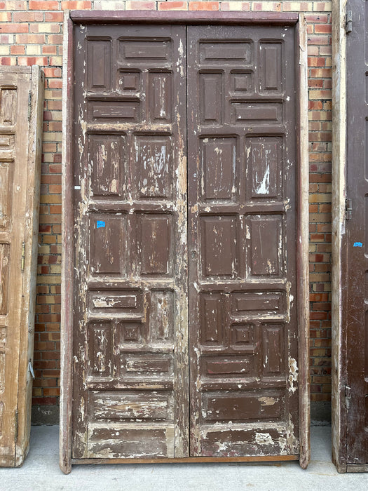 HUGE BROWN PAINTED DOOR SET