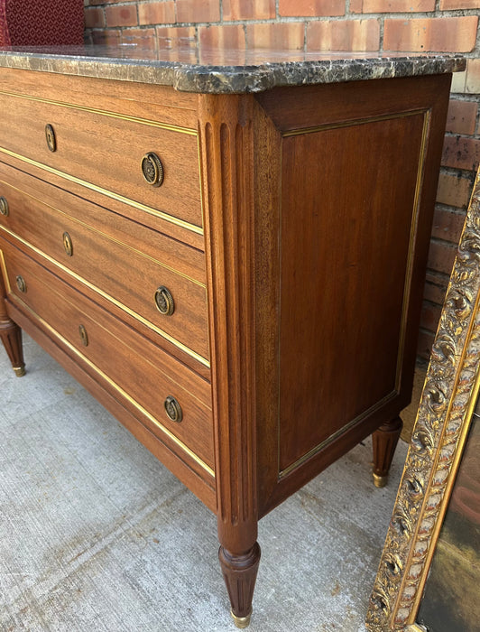 SMALL LOUIS XVI MARBLE TOP CHEST