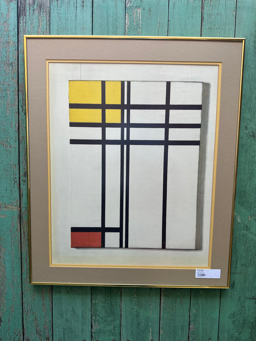 OPPPOISTION OF LINES RED AND YELLOW PRINT BY PIET MONDRIAN