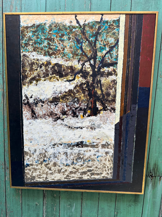 JIMS HILL ENCAUSTIC ON MASONITE BY CARL RICE EMBREY