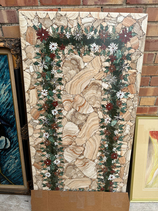 STONE FLORAL MOSAIC FROM BRAZIL