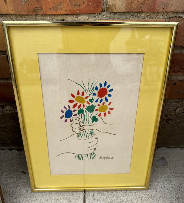 PRINT OF SIGNED PICASSO FLOWERS