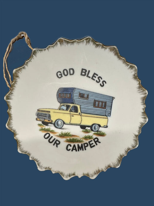 GOD BLESS OUR CAMPER JAPANESE PLATE