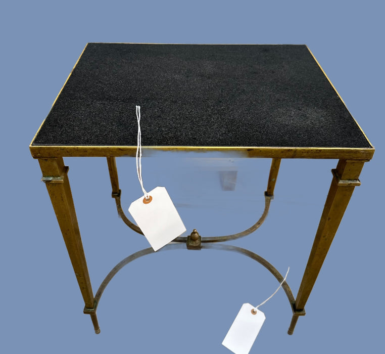 SMALL BRONZE WITH GRANITE TOP SIDE TABLE