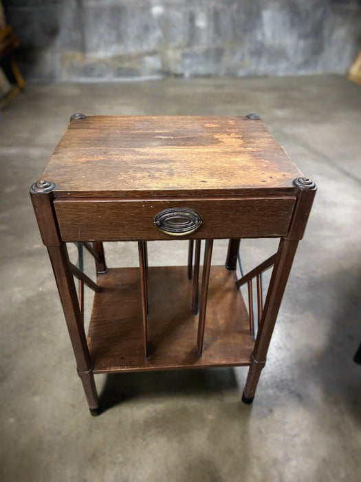 AMERICAN  MAHOGANY SIDE TABLE AS FOUND