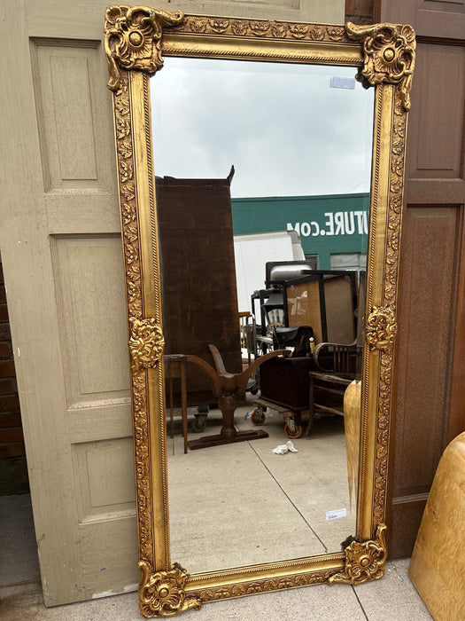 RECTANGULAR ROCOCO GILT BEVELED MIRROR