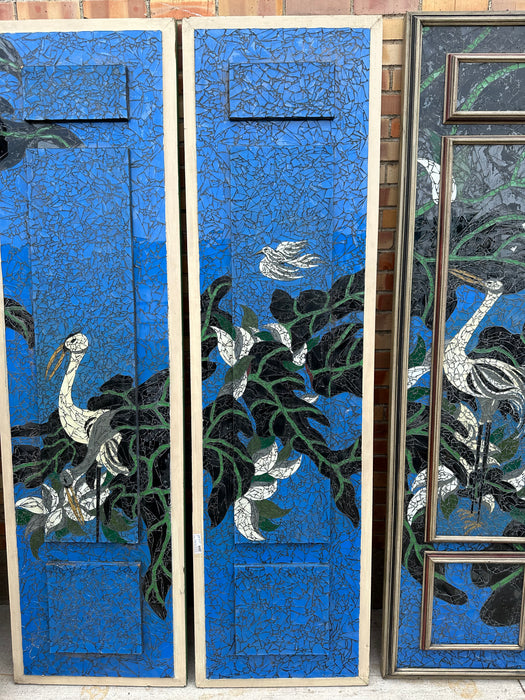 SET OF MOZAIC BIRD PANELS