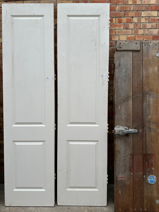 PAIR TALL SLENDER WHITE DOORS