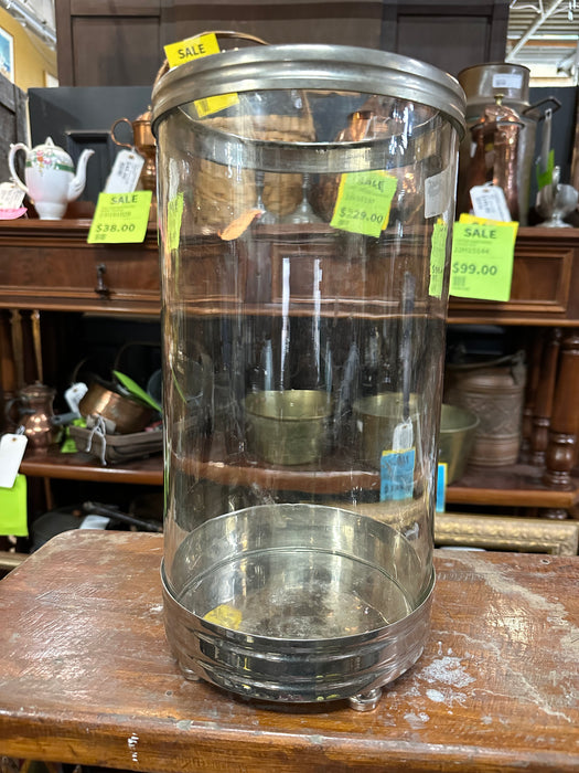 CYLINDRICAL GLASS CANDLE LANTERN