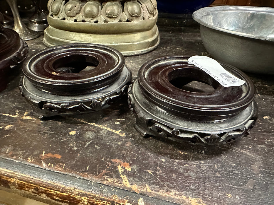 PAIR OF WOOD ASIAN BASES