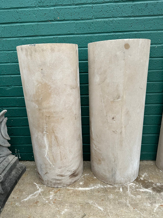 PAIR OF CAST STONE HALF COLUMNS