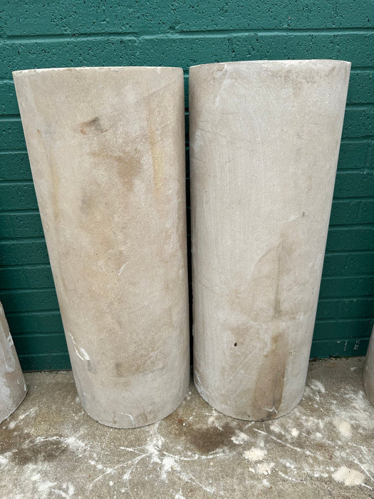 PAIR OF CAST STONE HALF COLUMNS