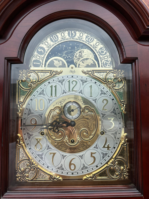 SLIGH ENGLISH GRANDFATHER CLOCK