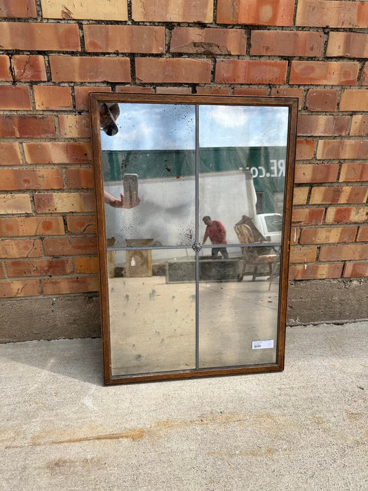 4 PANEL SMOKY MIRROR WITH LEAD MULLIONS