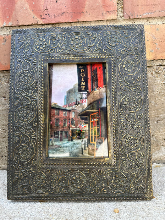 BRASS FRAMED PRINT OF BOSTON