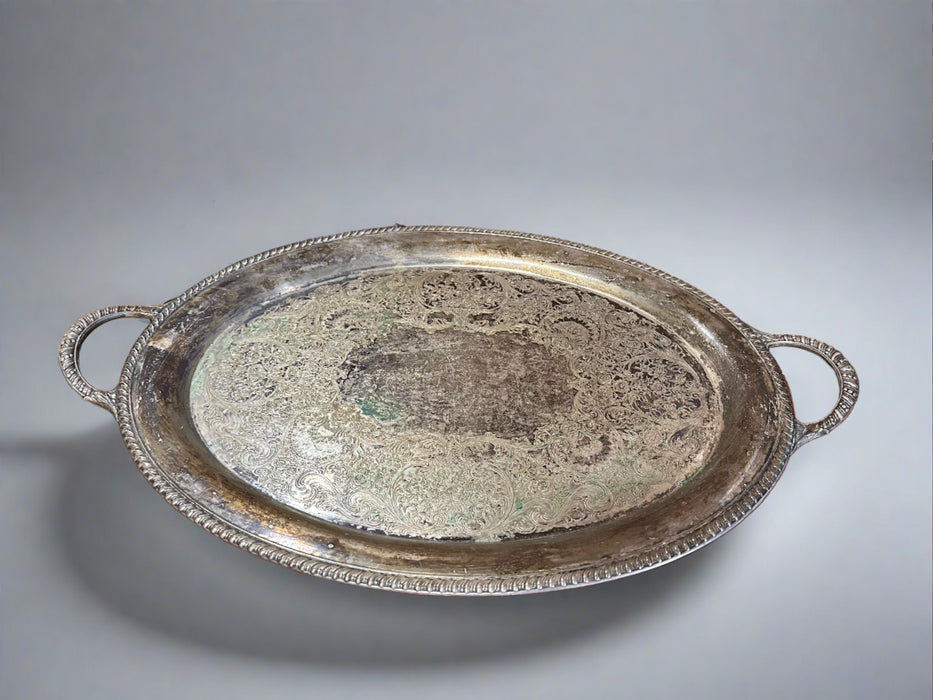 OVAL SILVER PLATE TRAY