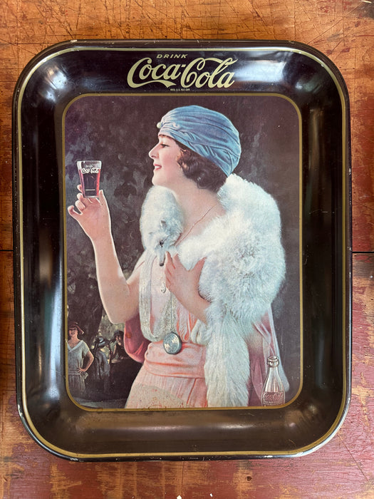 RECTANGULAR COKE TRAY REPRODUCTION BLUE HAT