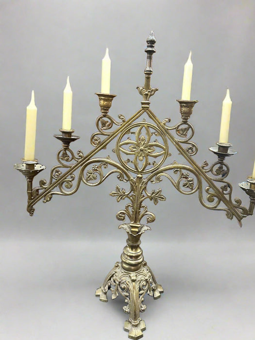 6 LIGHT BRASS ALTER CANDLEABRa