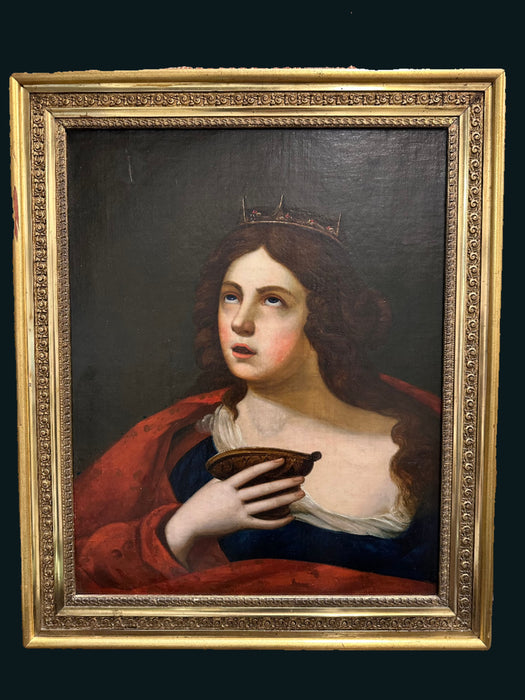 FRAMED OIL PAINTING OF THE QUEEN ON CANVAS