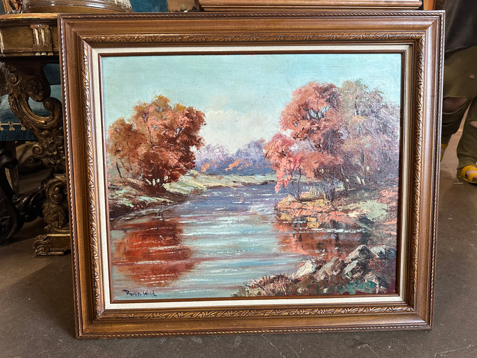 FALL LANDSCAPE OIL PAINTING BY ROBERT WOOD