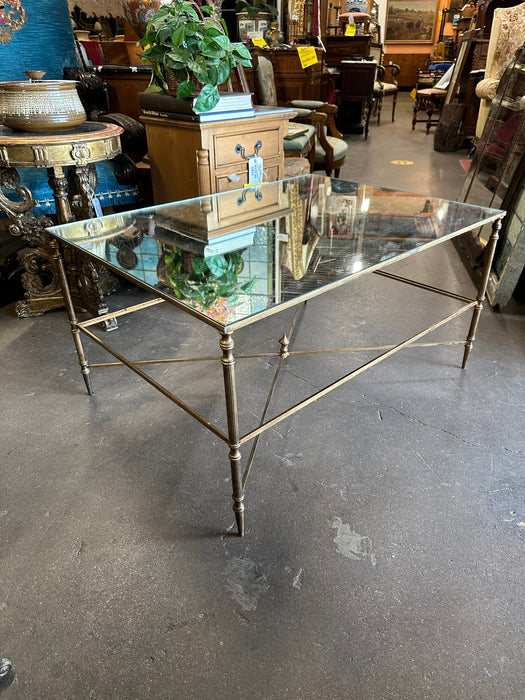 DIRECTOIRE GOLD COCKTAIL TABLE WITH MIRRORED TOP