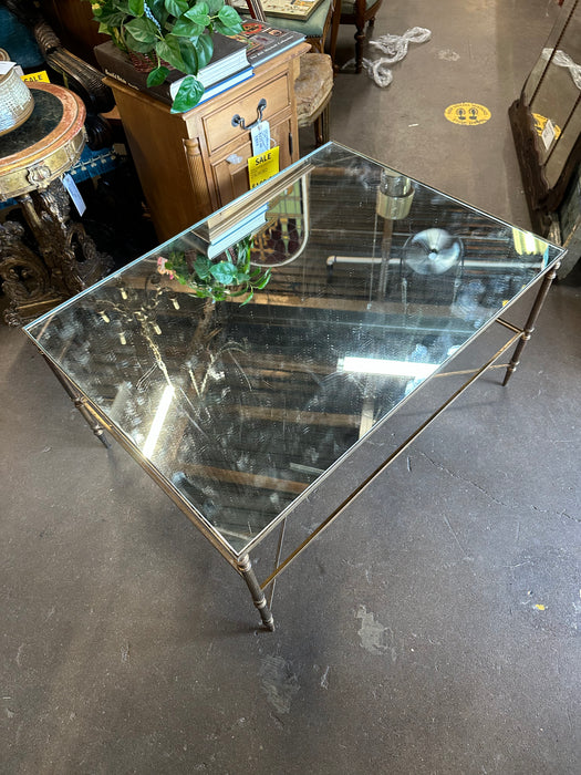 DIRECTOIRE GOLD COCKTAIL TABLE WITH MIRRORED TOP