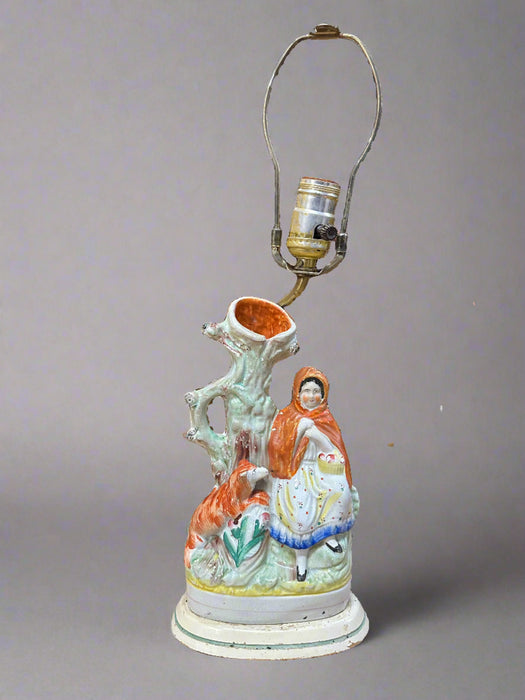 STAFFORDSHIRE LITTLE RED RIDING HOOD LAMP