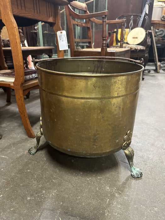 LARGE FOOTED BRASS PLANTER