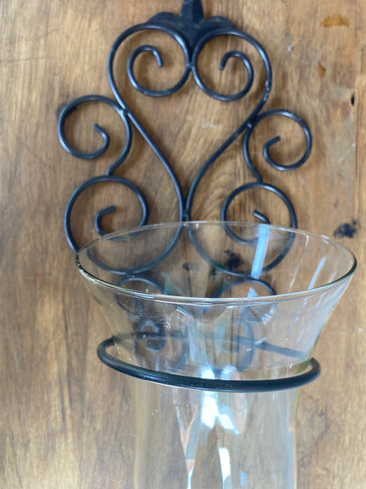 METAL AND GLASS SCONCE VOTIVE