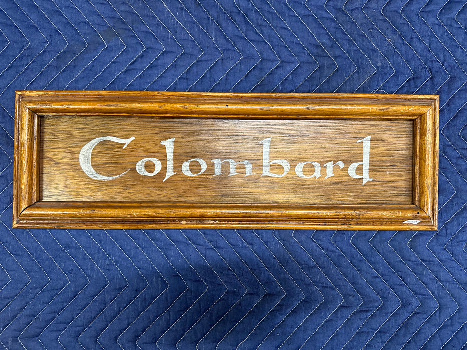 COLOMBARD WOOD HAND PAINTED WINE NAME PLACQUE X 2