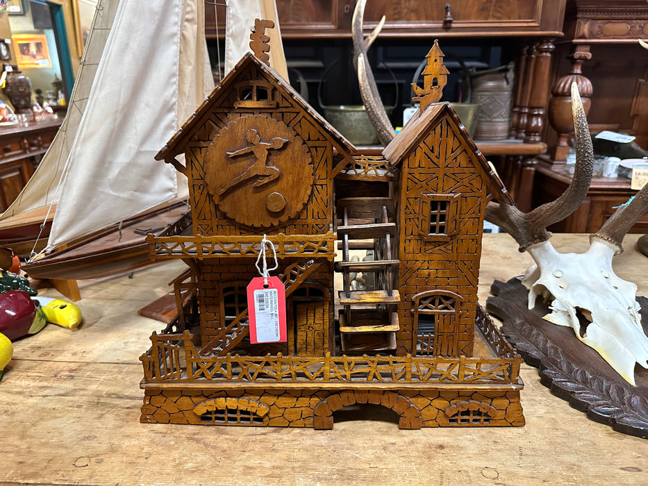 BELGIAN FOLK ART / FRETWORK WATERWHEEL MILL