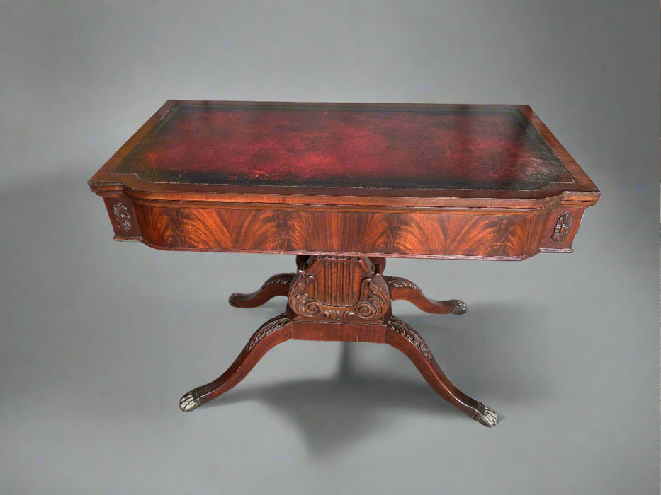 FEDERAL LEATHER TOP GAME TABLE
