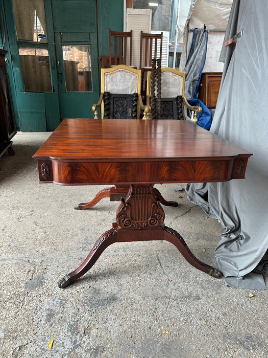 FEDERAL LEATHER TOP GAME TABLE
