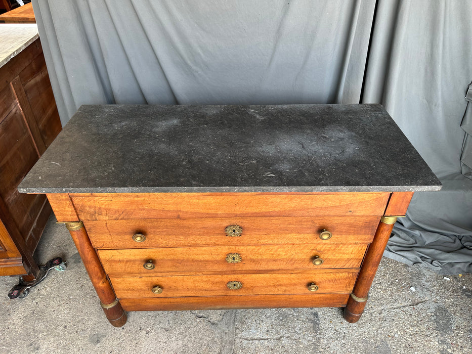 GREY MARBLE TOP FRENCH EMPIRE CHEST