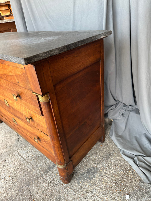 GREY MARBLE TOP FRENCH EMPIRE CHEST