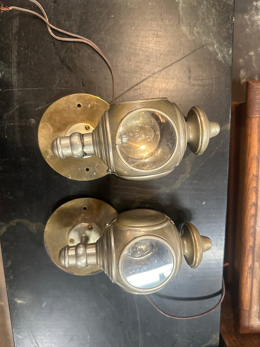 PAIR OF TINY BRASS NAUTICAL STYLE SCONCES