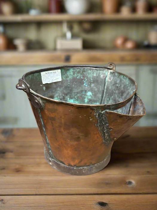 COPPER BUCKET WITH SPOUT