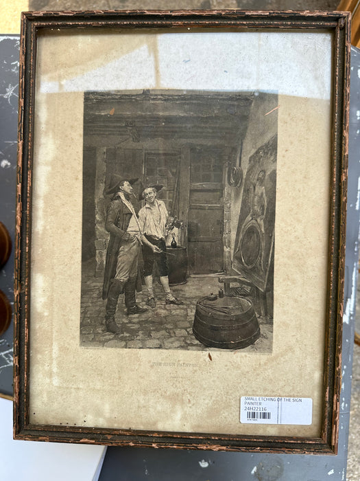 SMALL ETCHING OF THE SIGN PAINTER AS FOUND